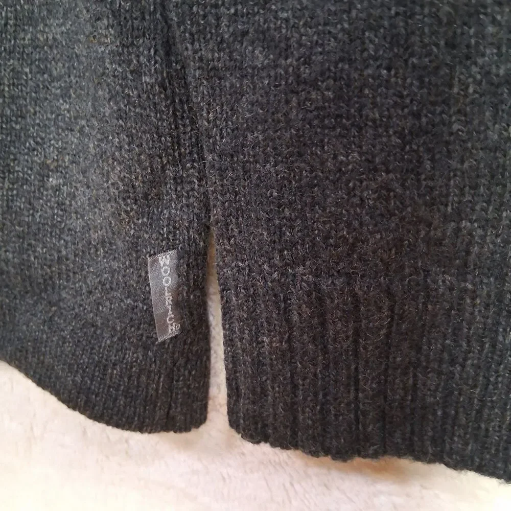 Y2K 1/4 Zip‎ Woolrich Sweater Mens 100% Wool Laine Onyx Heather